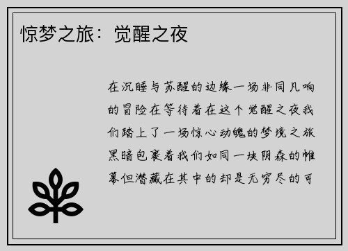 惊梦之旅：觉醒之夜